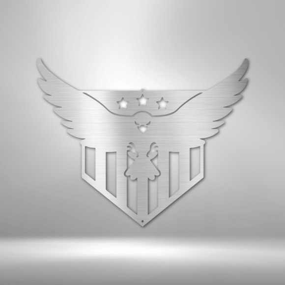 Swooping Eagle Steel Sign Laser Cut Powder Coated Home & Office Metal Wall Decor